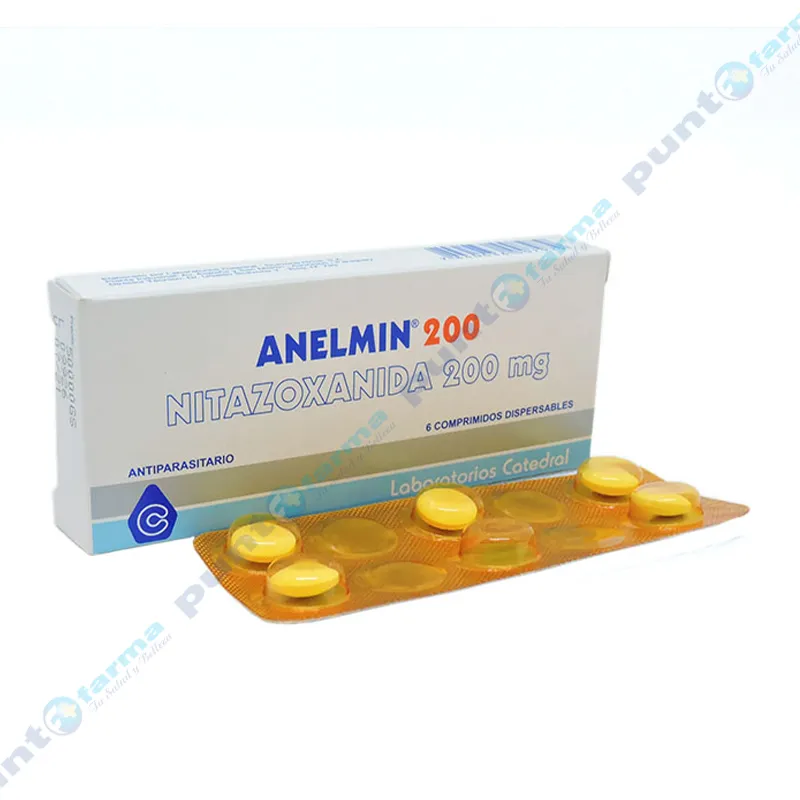 Anelmin 200 Nitazoxanida 200 mg - Caja de 6 comprimidos dispersables