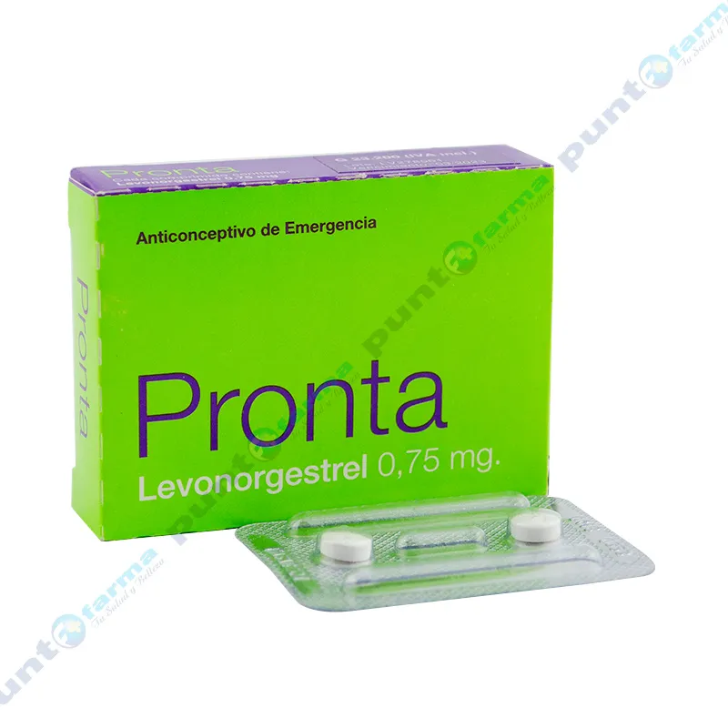 Anticonceptivo de Emergencia Levonorgestrel 0,75 mg Pronta - Cont. 2 Comprimidos Recubiertos