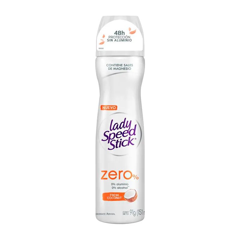 Antitranspirante Aerosol Zero Fresh Coconut Lady Speed Stick 151 mL