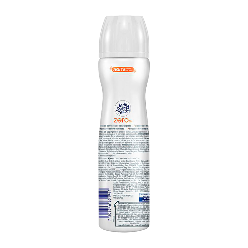 Antitranspirante Aerosol Zero Fresh Coconut Lady Speed Stick 151 mL