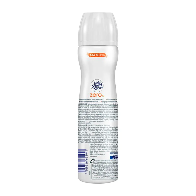 Antitranspirante Aerosol Zero Fresh Coconut Lady Speed Stick 151 mL