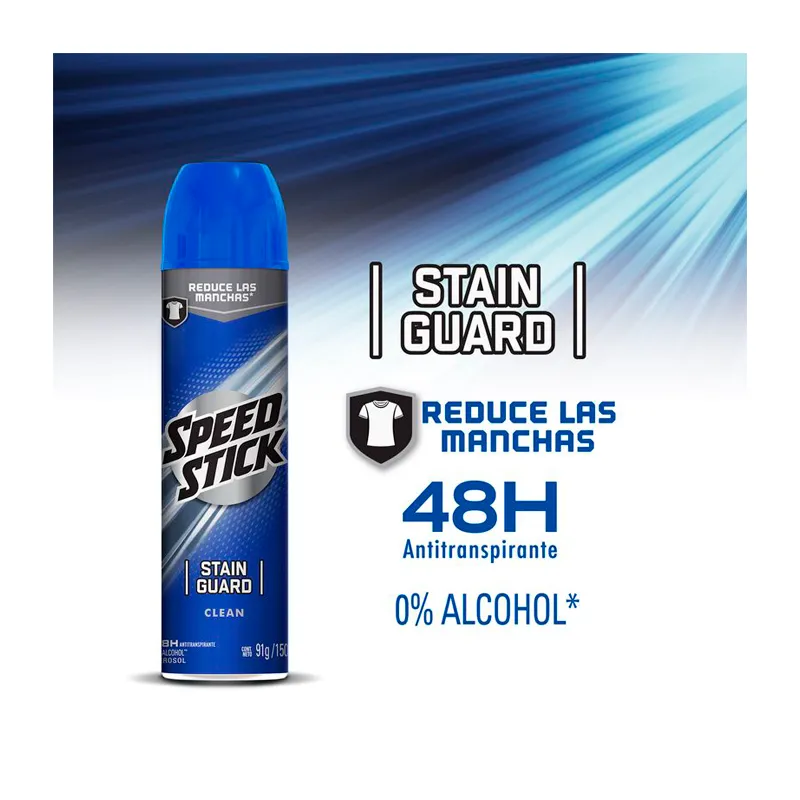 Image miniatura de Antitranspirante-en-Aerosol-Speed-Stick-Stain-Guard-Clean-150-mL-45142.webp