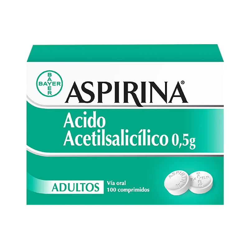 Aspirina Acido Acetilsalicílico 0,5g - Caja de 100 comprimidos