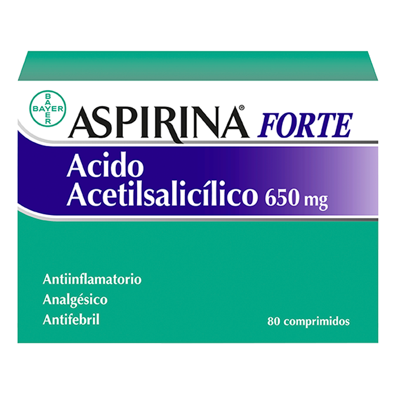 Aspirina Forte Acido Acetilsalicílico 650 mg Caja en 80 comprimidos Punto Farma Aspirina Forte Acido Acetilsalicílico 650 mg Caja en 80 comprimidos Punto Farma