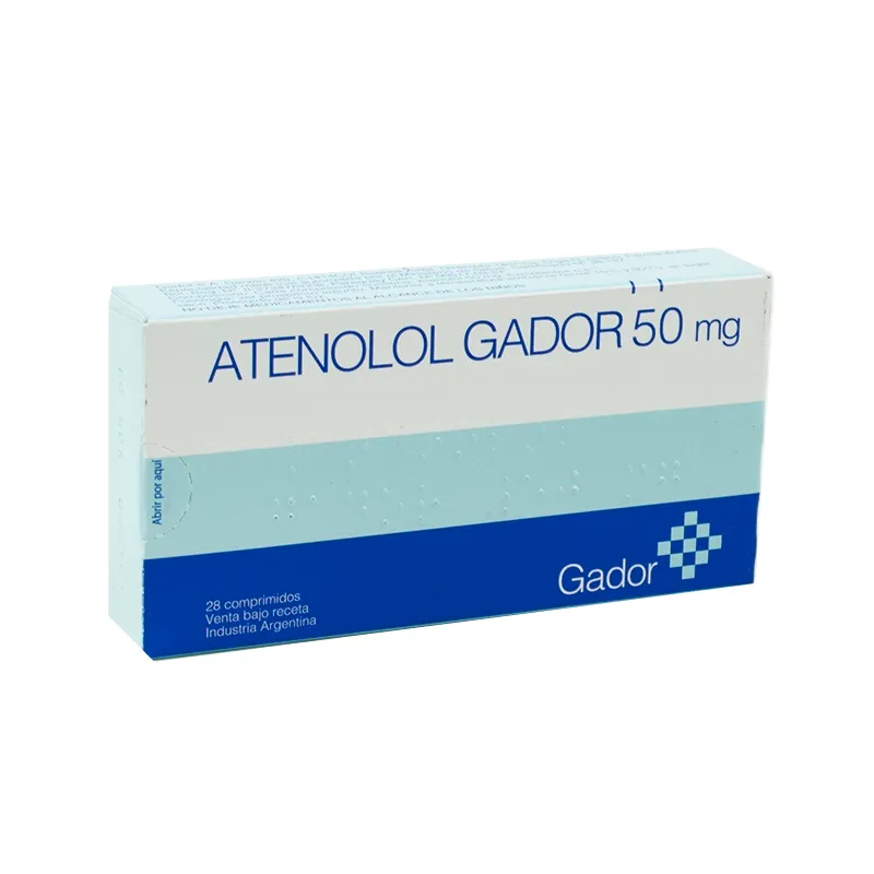 Atenolol Gador 50 mg - Contiene 28 comprimidos ranurados.