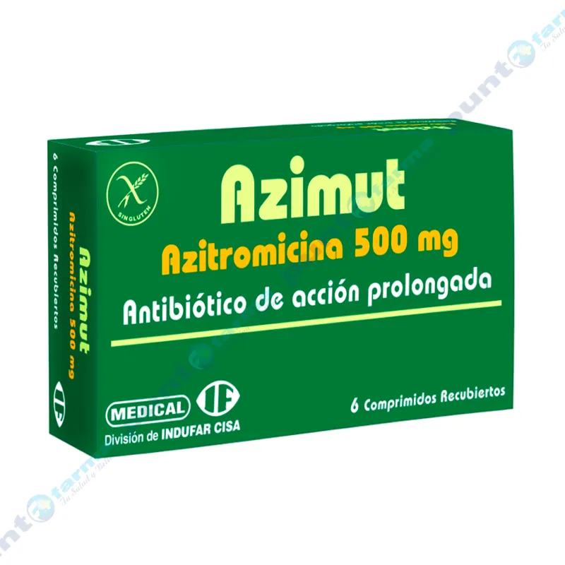 Azimut Azitromicina 500 mg. - Contiene 6 comprimidos revertidos.