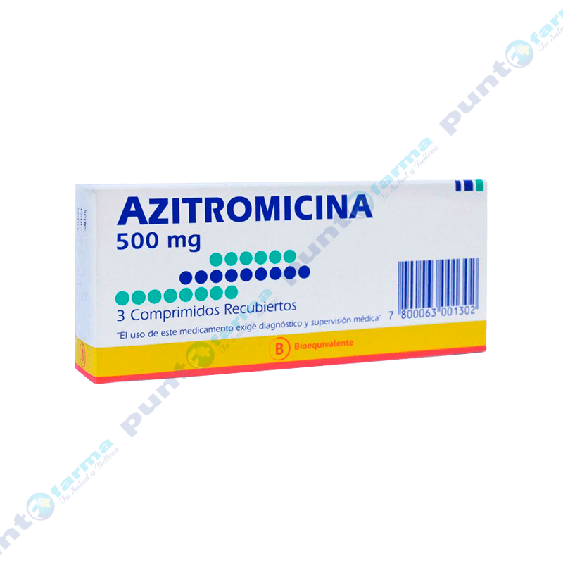 Azitromicina 500 mg - Caja de 3 comprimidos recubiertos | Punto Farma