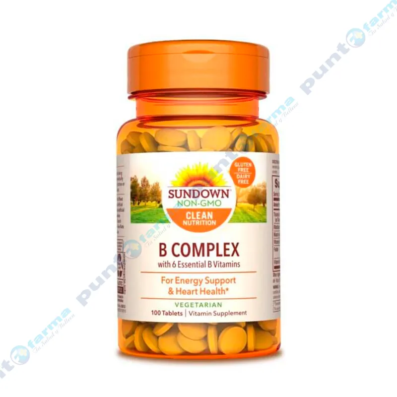 B Complex Sundown Naturals - Frasco de 100 comprimidos