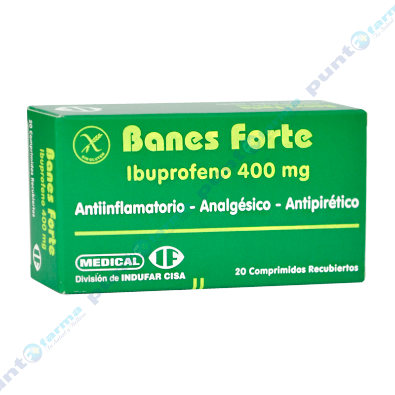 Banes Forte Ibuprofeno 400 mg Caja con 20 comprimidos recubiertos