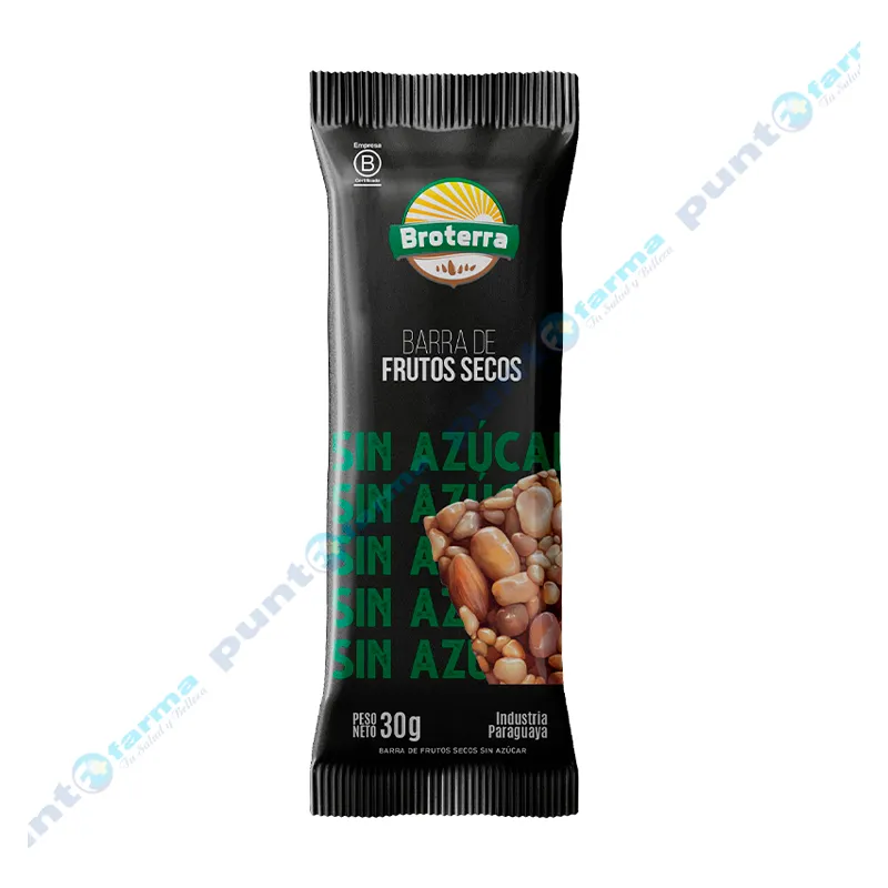 Barra de Frutos Secos sin Azucar Broterra - 30 gr