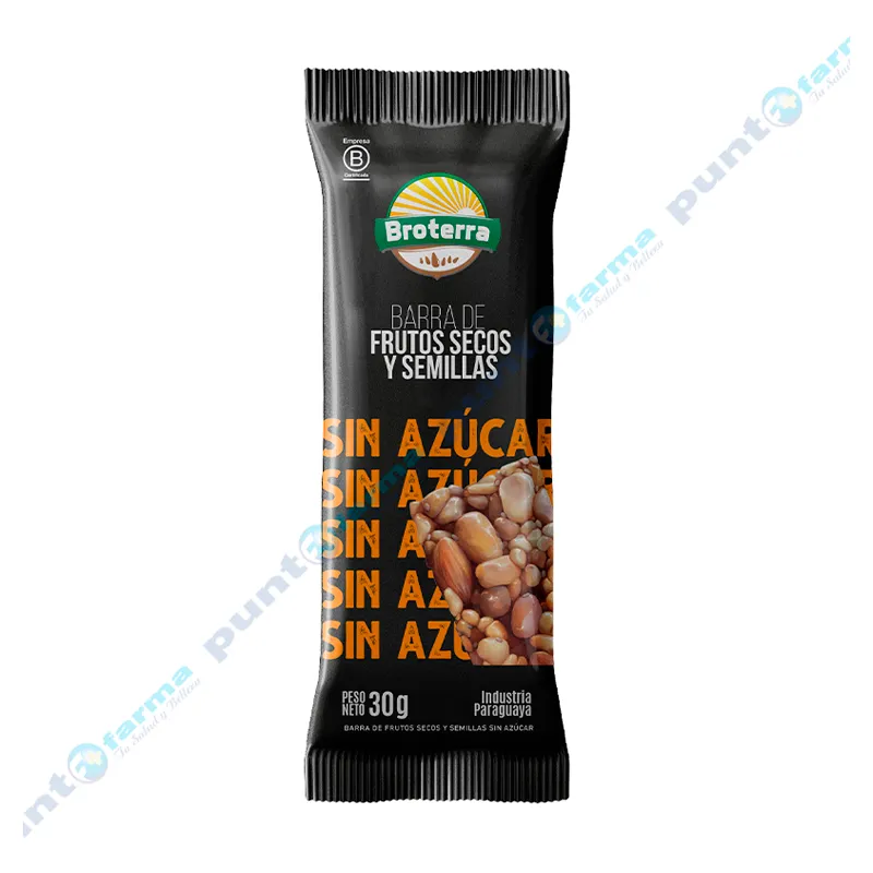 Barra de Frutos Secos y Semillas sin Azucar Broterra - 30 gr