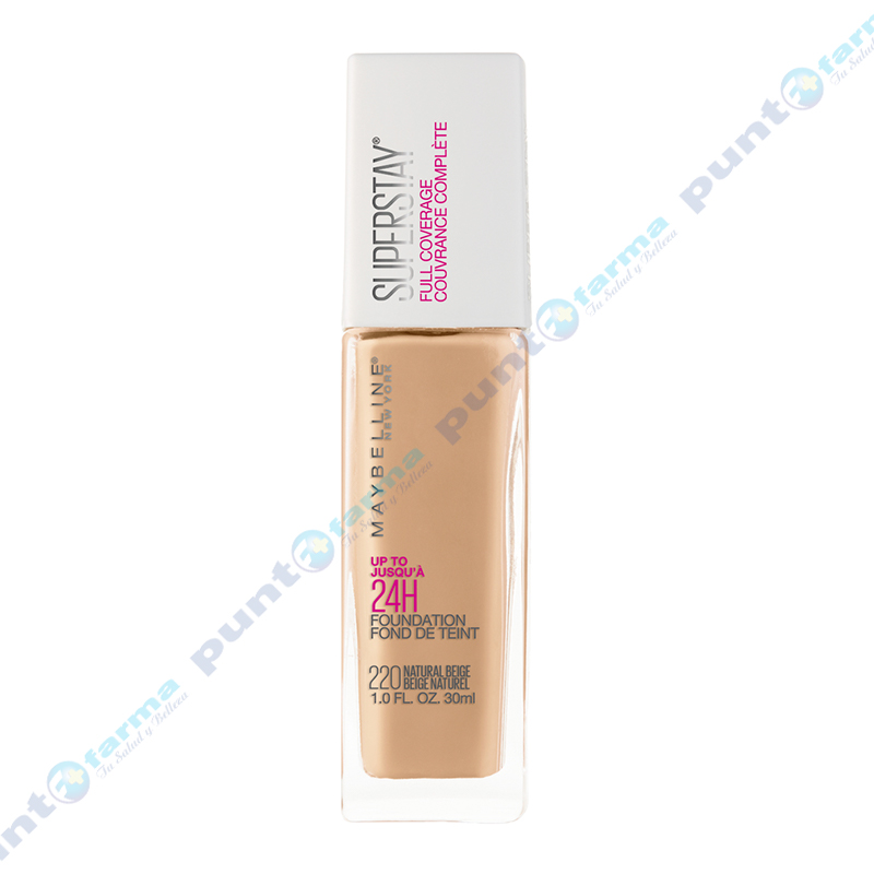 Punto Farma | Base Superstay Full Coverage N°220 Natural Beige Maybelline Punto Farma | Base Superstay Full Coverage N°220 Natural Beige Maybelline
