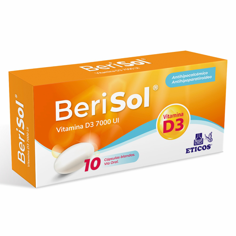 Berisol Vitamina D3 7000 - Caja de 10 Cápsulas | Punto Farma