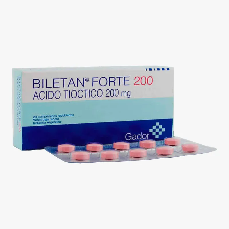 Biletan Forte 200 mg - Contenido de 20 comprimidos recubiertos