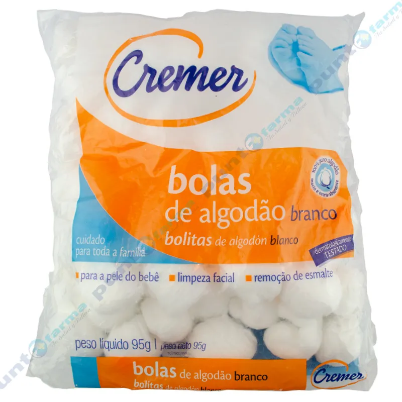 Bolas de Algodon Blanco Cremer - Cont.95g