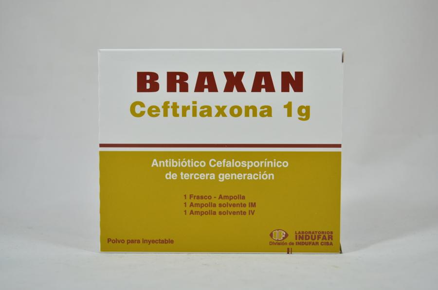 Braxan Ceftriaxona 1 gr. - Cont. 1 ampolla de 1 mL