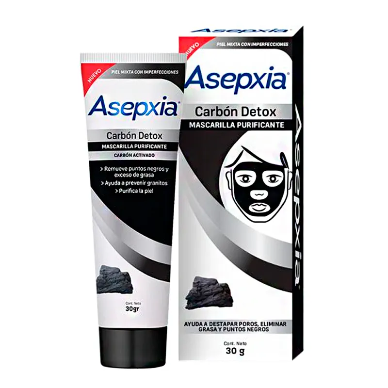 Carbón Detox Mascarilla Pell Off Asepxia - 30 gr