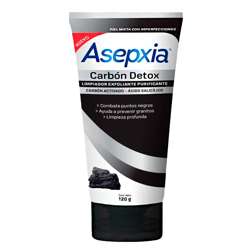 Carbón Gel Exfoliante Asepxia - 120 gr