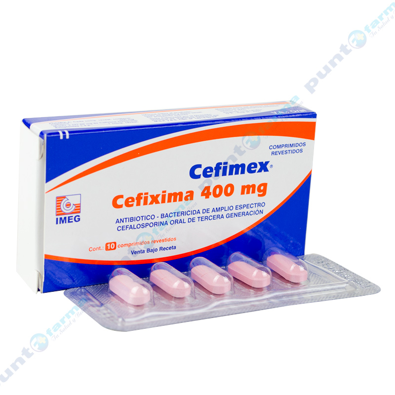 Punto Farma Cefimex Cefixima 400 mg Cont. 10 comprimidos revestidos