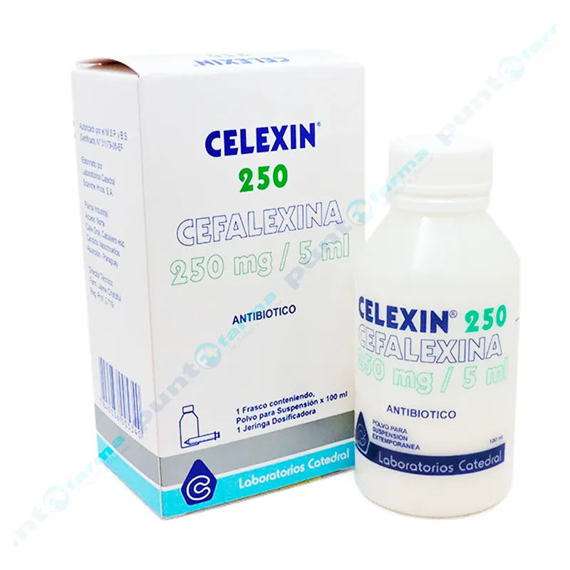 Celexin 250 Cefalexina 250 mg/5 mL - Cont. 1 Frasco de 100 mL 1 Jeringa Dosificadora