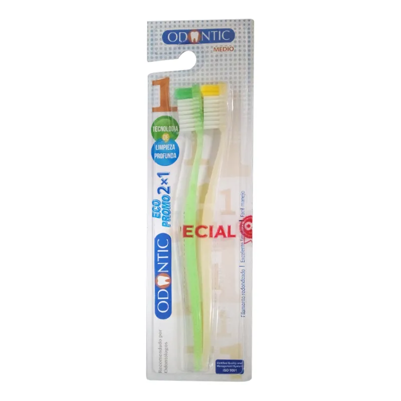 Cepillo Dental Eco Promo Medio Odontic - Cont.2 unidades