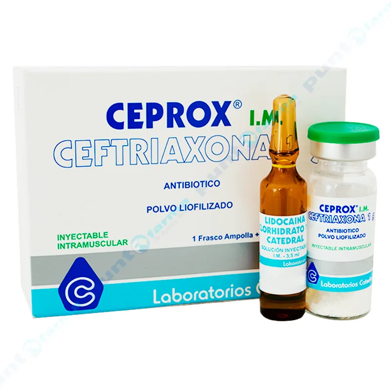 Ceprox I.M Ceftriaxona - Caja de 1 frasco ampolla + solvente x 3,5mL