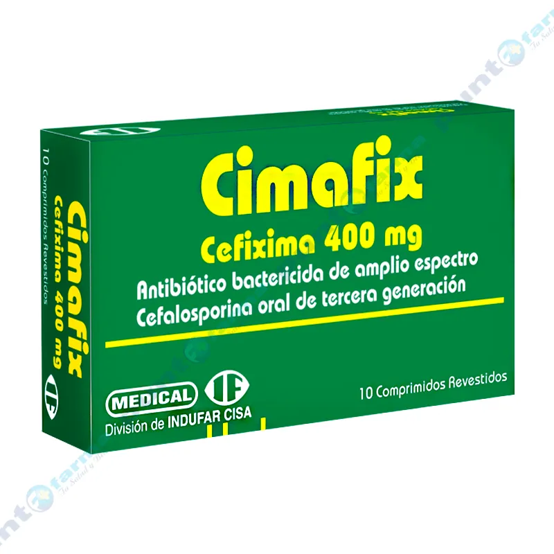 Cimafix Cefixima 400 mg. -  Cont.10 comprimidos revestidos.