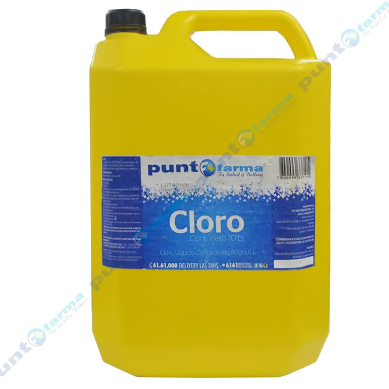 Cloro Líquido Concentrado Punto Farma - Cont.10 litros