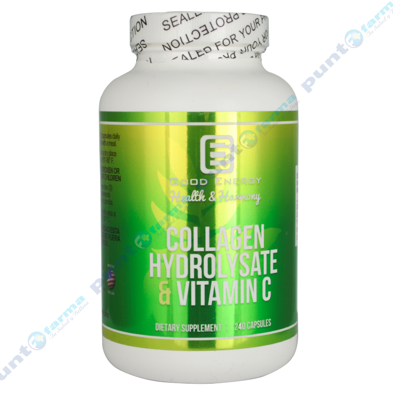 Collagen Hydrolysate & Vitamina C Good Energy - Cont. 240 cápsulas