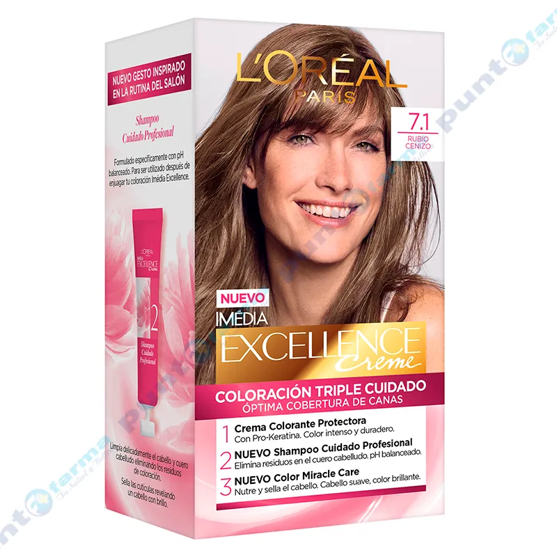 Coloración Excellence Creme Nro 7.1 L´oréal Paris