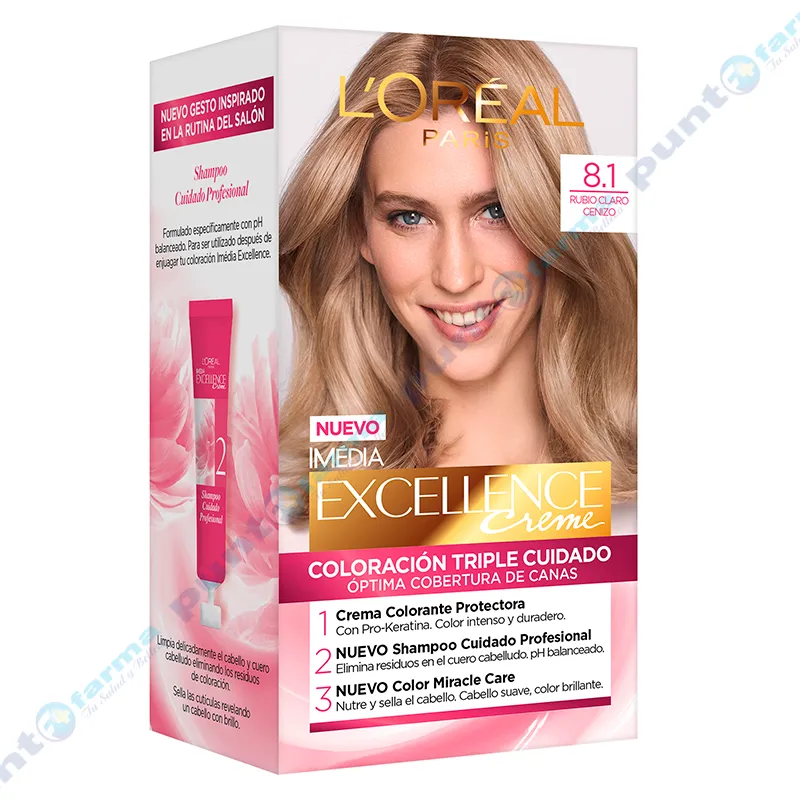 Coloración Excellence Creme Nro 8.1 L'oréal Paris