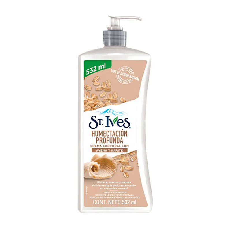 Crema Corporal Humectación Profunda Avena y Karité St. Ives - 532 mL