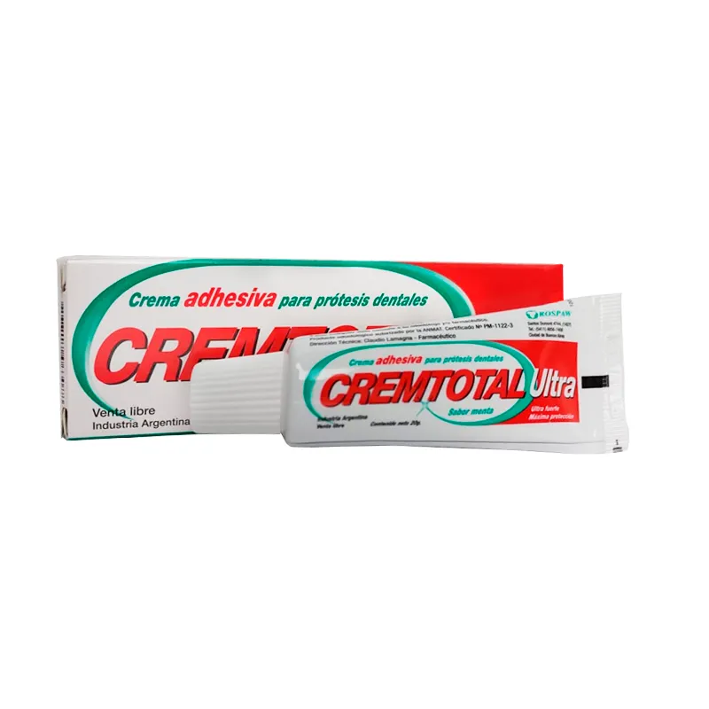 Crema adhesiva para prótesis dentales Sabor Menta Cremtotal - Cont. 20 g