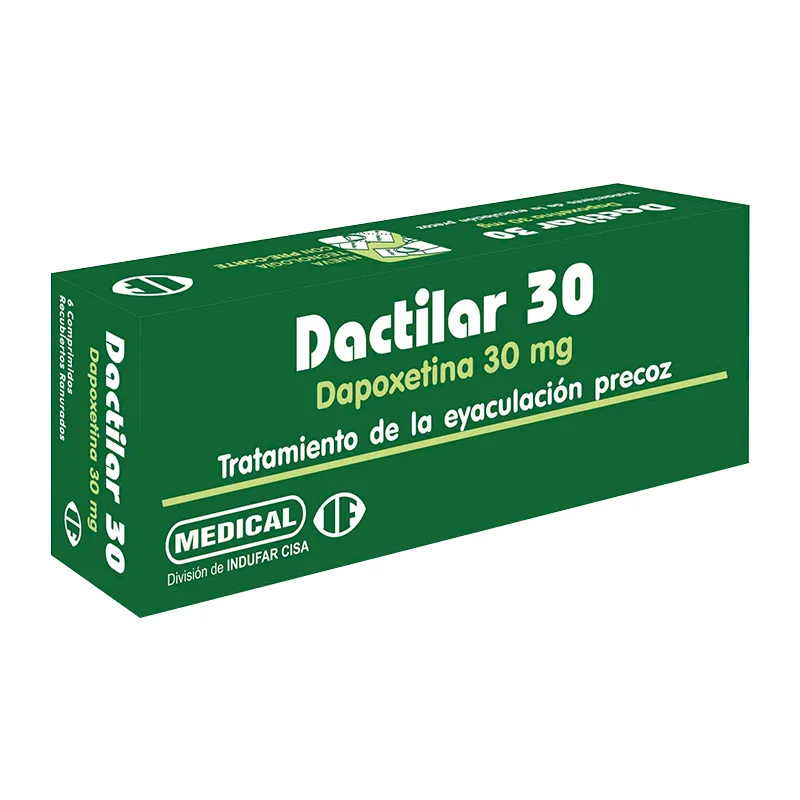 Dactilar 30 Dapoxetina 30 mg - Cont. 6 comprimidos recubiertos ranurados