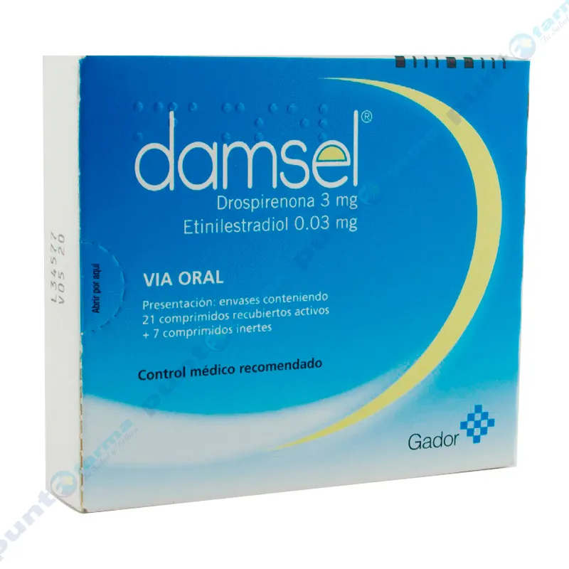 Damsel Drospirenona 3 mg Etinilestradiol 0,03 mg - Caja de 28 comprimidos