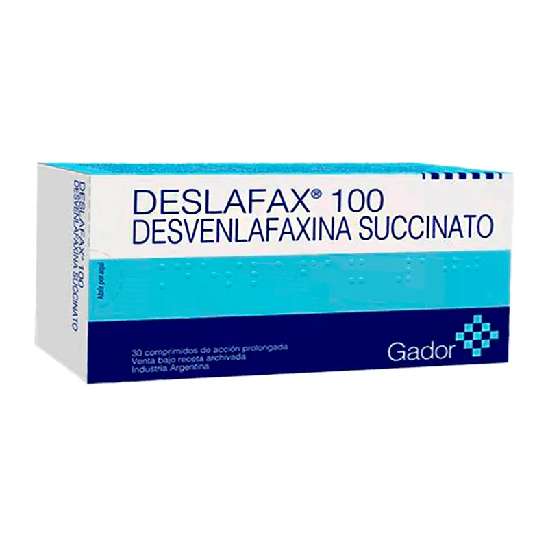 Deslafax 100
 Desvenlafaxina Succinato - Caja de 30 comprimidos