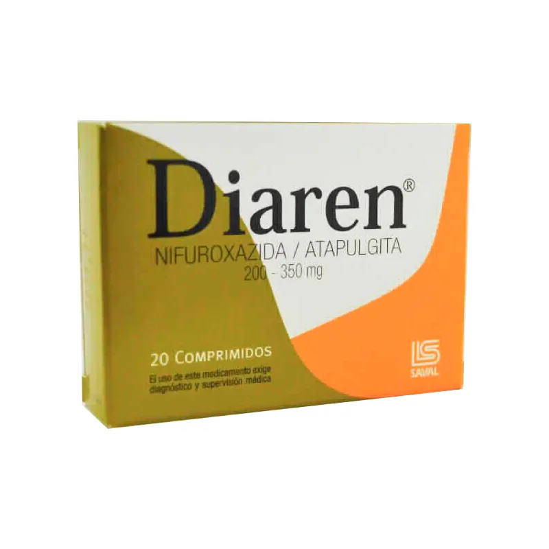 Diaren Nifuroxazida Atapulgita - Caja de 20 comprimidos