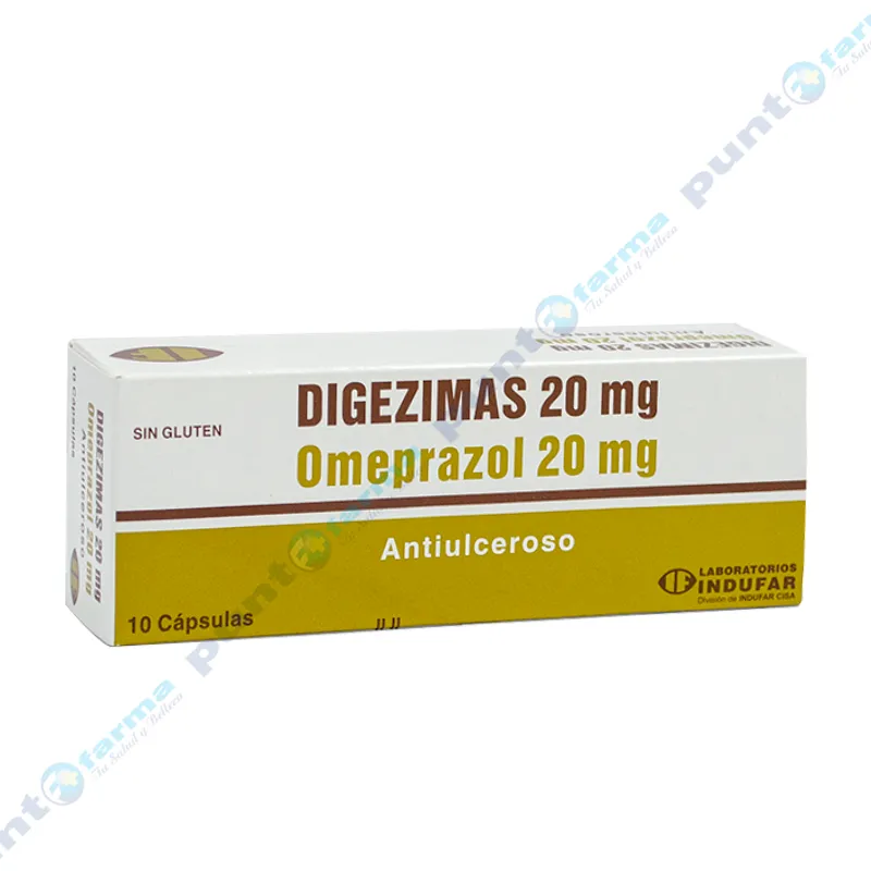 Digezimas 20 mg Omeprazol - Caja de 10 Cápsulas.