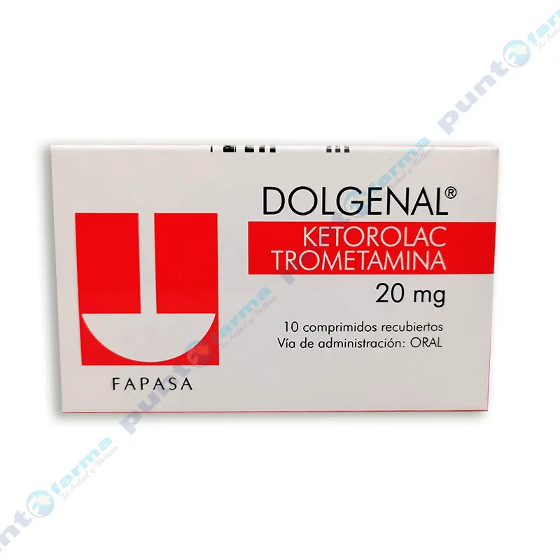 Dolgenal 20 mg Ketorolac Trometamina - Caja de 10 comprimidos recubiertos