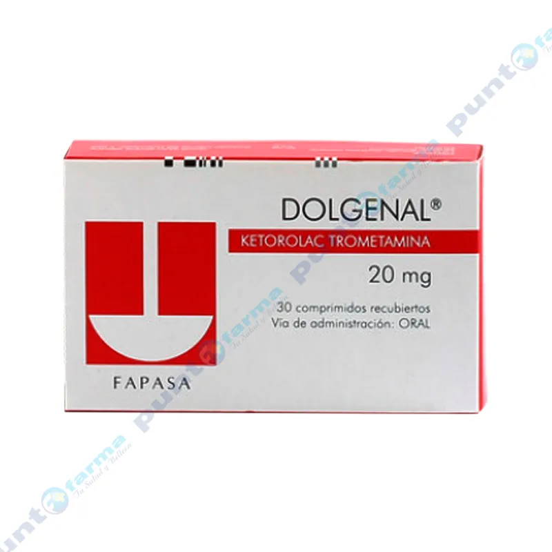 Dolgenal Ketorolac Trometamina 20 mg- Caja de 30 Comprimidos Recubiertos