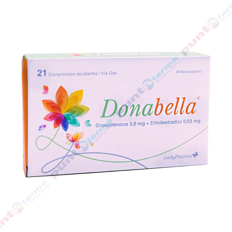 Donabella Drospirenona 3,0 mg + Etinilestradiol 0,03 mg - Caja de 21 comprimidos recubiertos