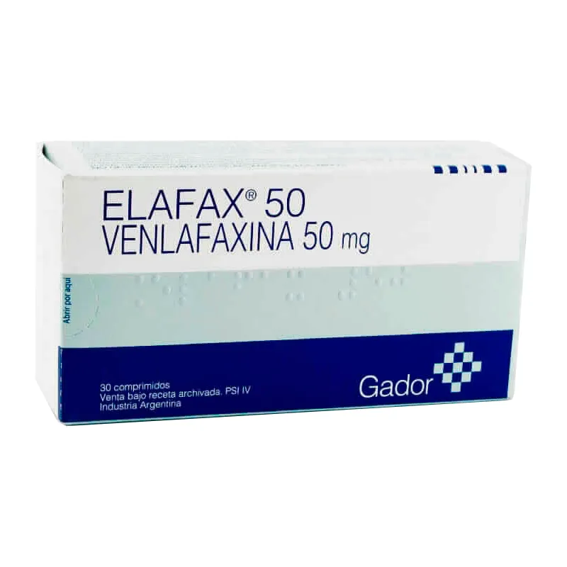 Elafax 50 Venlafaxina 50mg - Contiene 30 comprimidos.