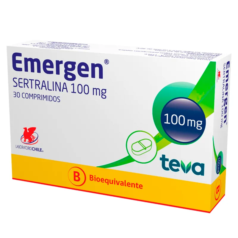 Emergen Sertralina 100mg - Caja de 30 comprimidos