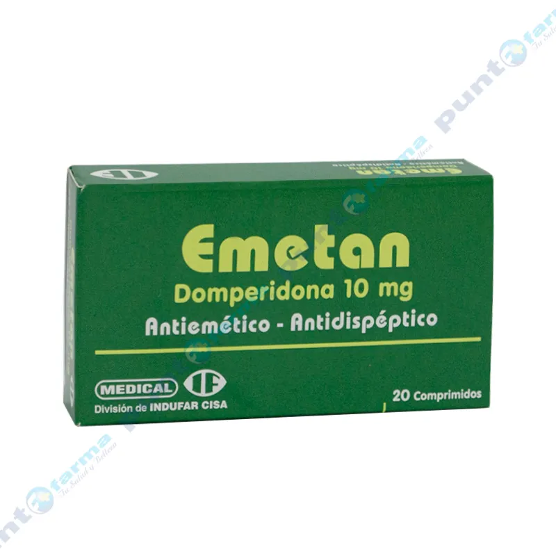 Emetan Domperidona 10 mg - Caja de 20 comprimidos.