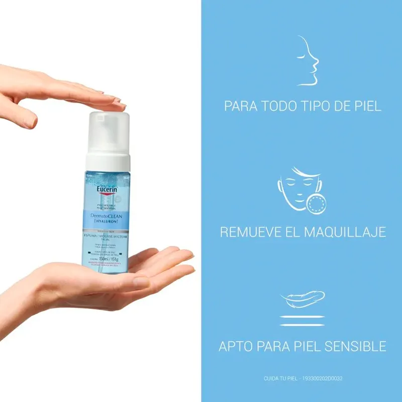 Image miniatura de Espuma-Micelar-Dermato-Clean-Hyaluron-Eucerin-150-mL-50836.webp