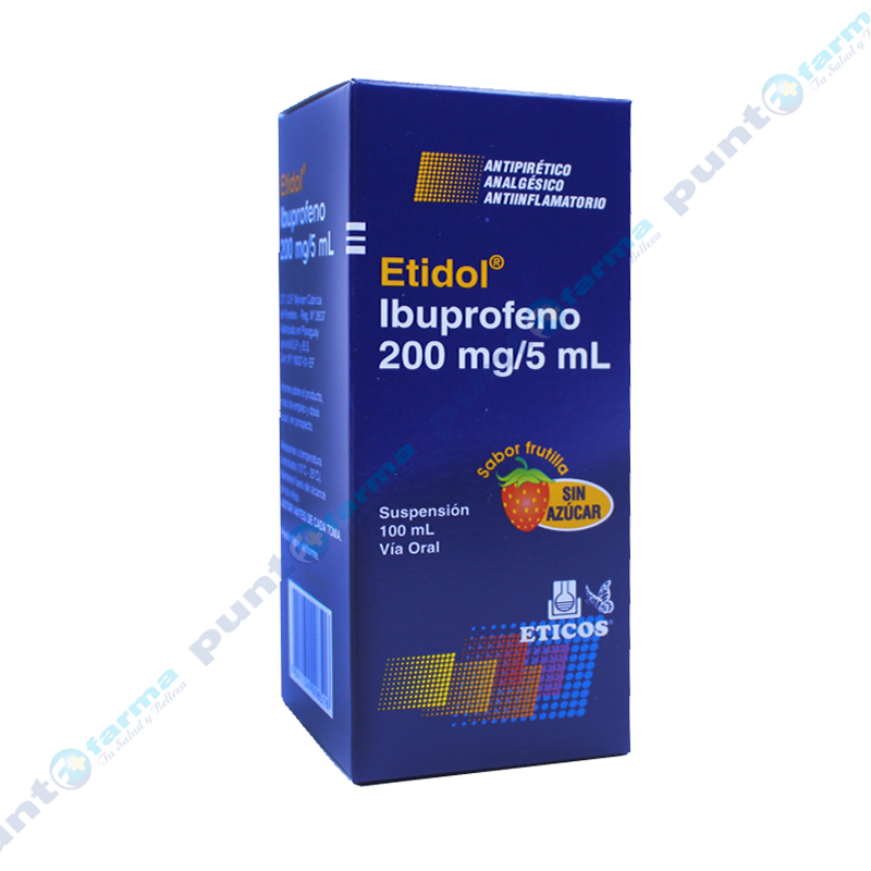 Etidol Ibuprofeno 200 mg/5 mL Caja en jarabe suspensión 100 mL