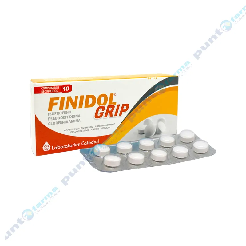 Finidol Grip Ibuprofeno - Caja de 10 Comprimidos Recubiertos