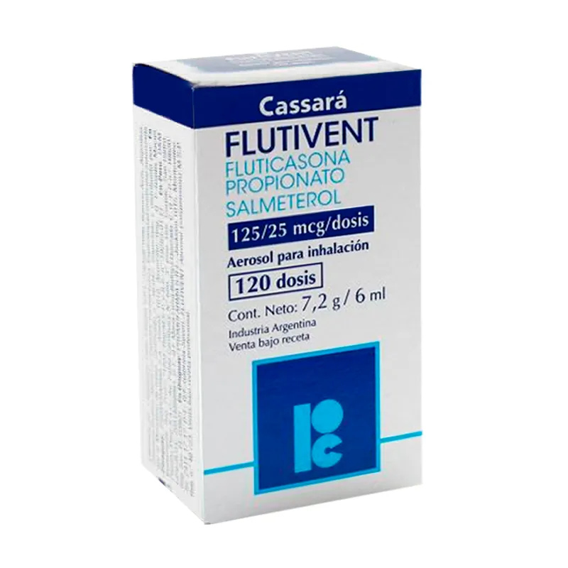 Flutivent Fluticasona Propionato Salmeterol 125/25 mcg/dosis - 120 Dosis.