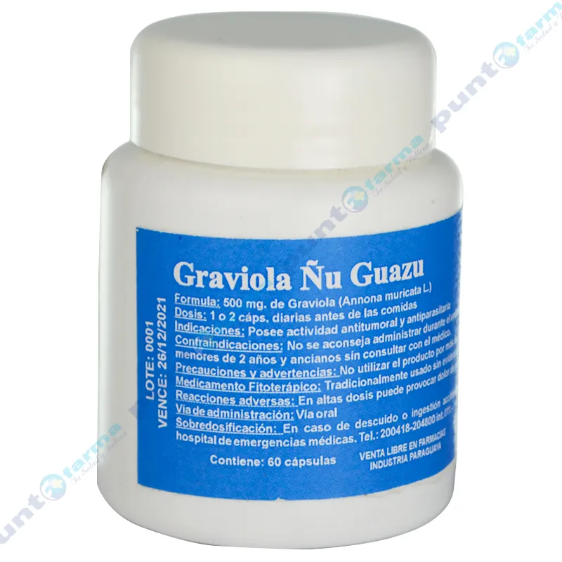 Graviola 500mg - Frasco de 60 cápsulas