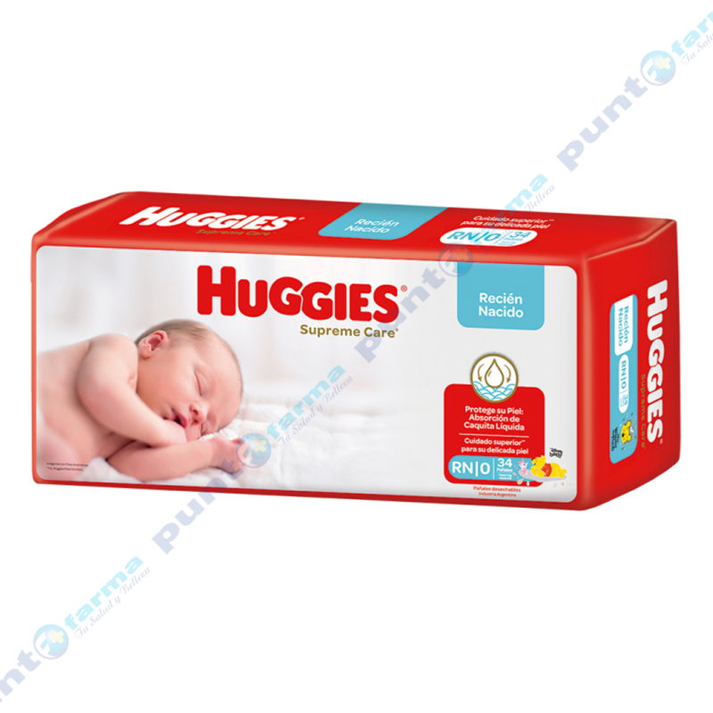 Quedateencasa Punto Farma Huggies Supreme Care Para Recien Nacido Hasta 4 Kg Cont 34 Unidades